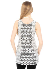 "CUZCO"  Knit Jacquard "Lemley" Long Tank -Wash