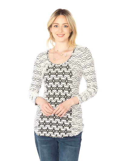 Tianello "CUZCO "Knit Jacquard "Koi" Blouse -Wash