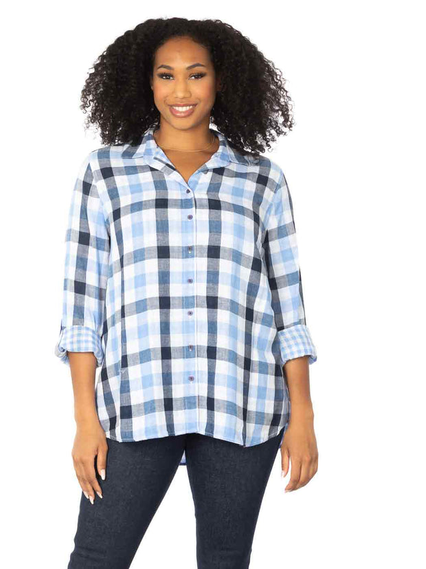 Tianello "Derek" Double Faced Cotton "Loving" Blouse-Wash