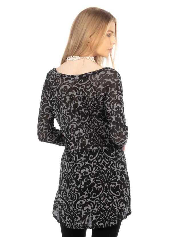 Tianello Knit Burnout Livia Tunic - "Davida" Print-Wash