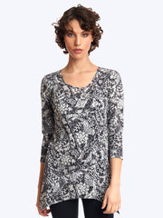 Tianello Dixen Cotton Knit Burnout "Asbury" Tunic-Wash