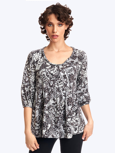 Tianello Dixen Cotton Knit Burnout Shelby Tunic-Wash