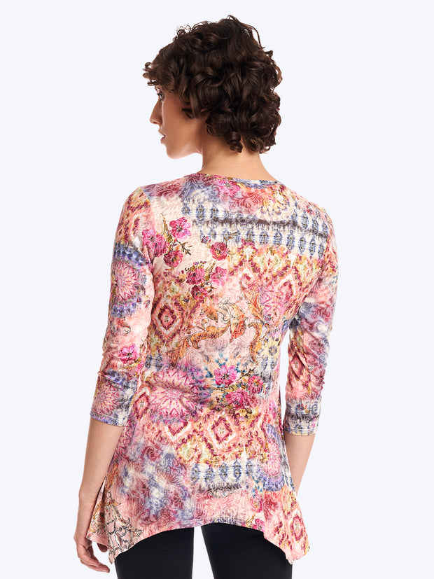 Tianello Eileen Cotton Knit Burnout Asbury Tunic-Wash