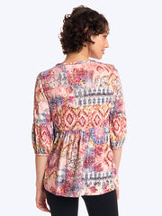 Tianello Eileen Cotton Knit Burnout Shelby Tunic-Wash
