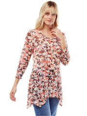 Tianello "Eona" Print Cotton Burnout Asbury Tunic-Wash