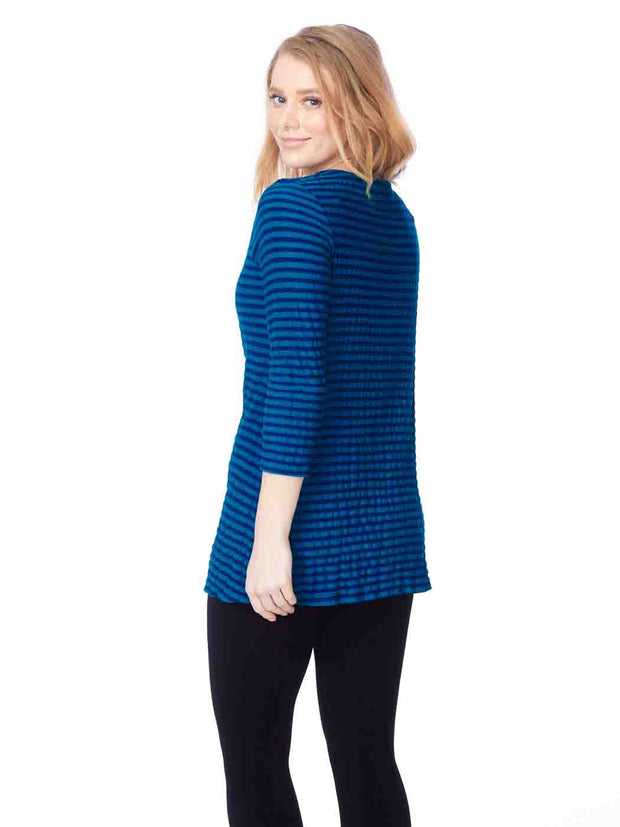 Tianello "Fontaine" Knit Jersey "Bon Bon" Tunic-Midnight Teal