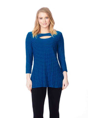 Tianello "Fontaine" Knit Jersey "Bon Bon" Tunic-Midnight Teal