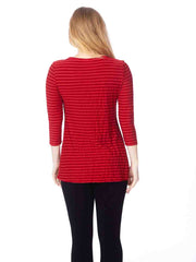 Tianello "Fontaine" Knit Jersey "Bon Bon" Tunic-Pomegranate