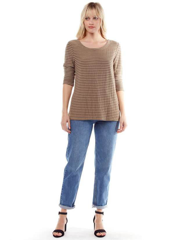 Fontaine Knit Jacquard Ballet Tee-Moss
