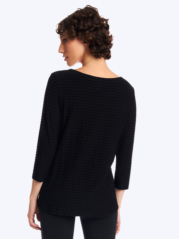 Fontaine Knit Jacquard Ballet Tee-Black