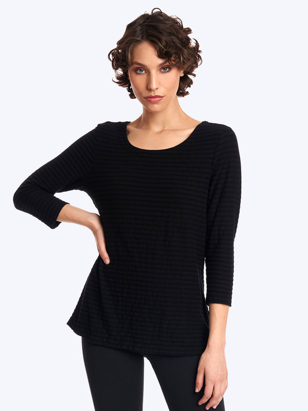 Fontaine Knit Jacquard Ballet Tee -Black