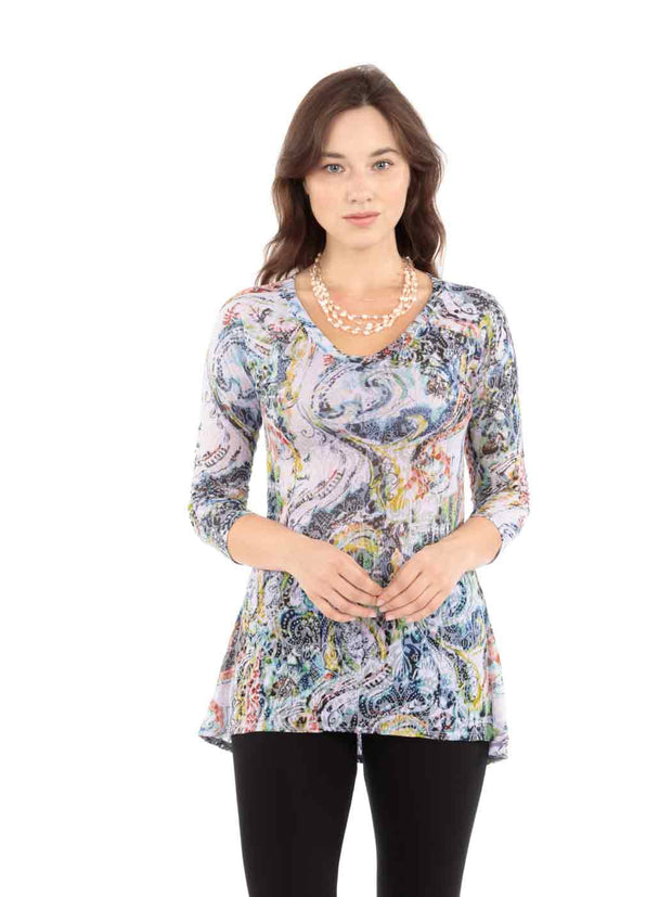 Tianello "Happa" Print Knit Jersey Burnout "Livia" (Limited Sizes Available)