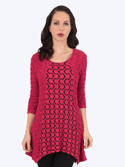 Tianello Innu Knit Jersey Jaquard "Aston" TunicVelvet Pink