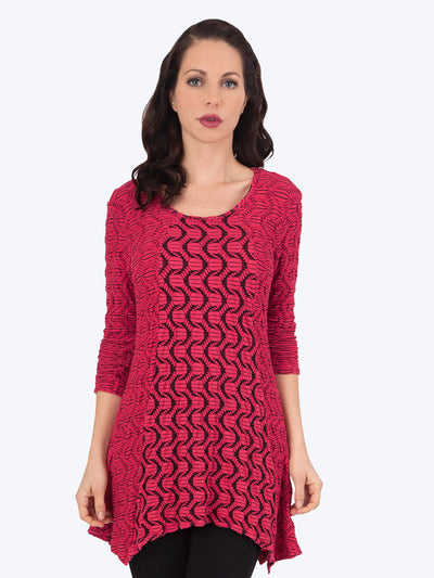 Tianello Innu Knit Jersey Jaquard "Aston" TunicVelvet Pink