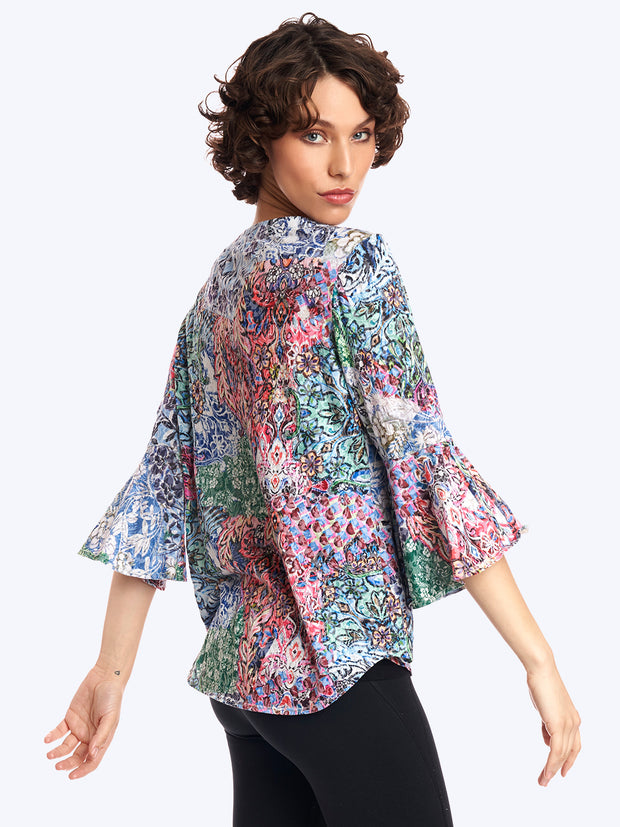 Tianello print "Juicy" Cotton Knit Burnout "Trey" Tunic-Wash