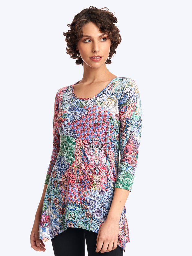 Tianello "Juicy" Cotton Knit Burnout "Asbury" Tunic-Wash