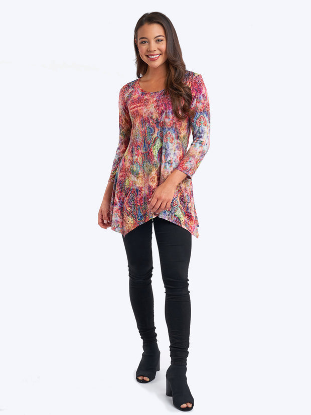 Tianello "Jinya" Cotton Knit Burnout "Asbury" Tunic-Wash