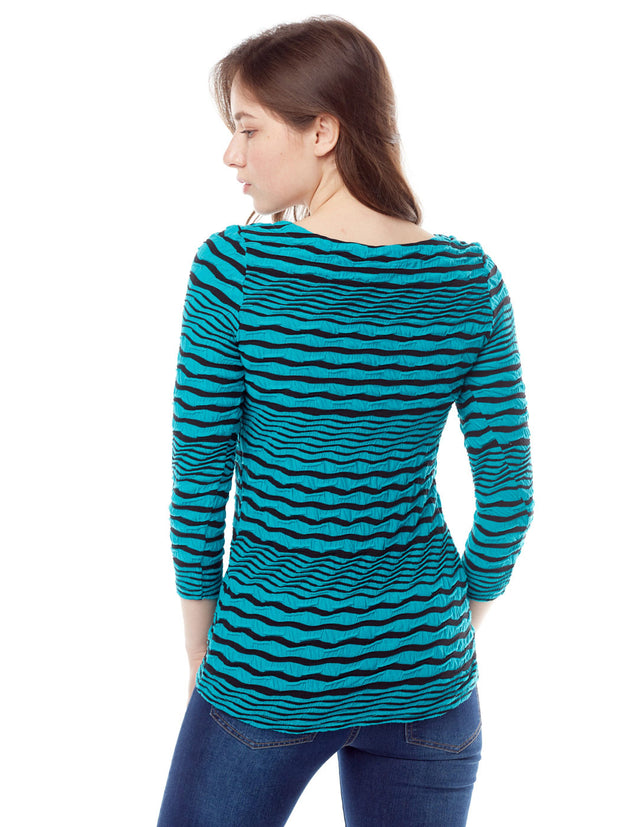 Tianello Stripe Knit Jersey Jacquard "Ballet" Tee-Acapulco