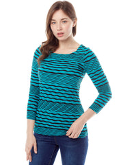 Tianello Stripe Knit Jersey Jacquard "Ballet" Tee-Acapulco