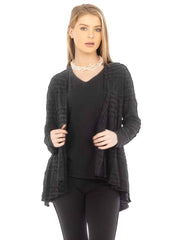 Tianello Knit Jersey Jacquard Stripe  Palmia Flow Jacket-Black