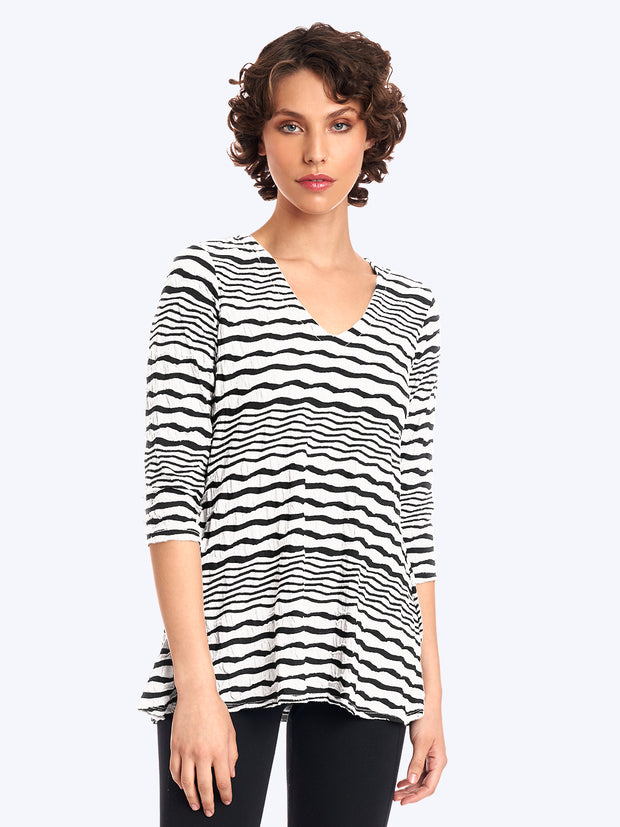 Stripe Knit Jersey Jacquard Leyton Tunic-Wash
