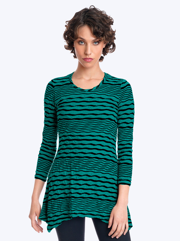 Tianello Stripe Knit Jersey Jacquard Asbury Tunic-Acapulco