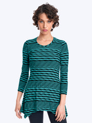 Tianello Stripe Knit Jersey Jacquard Asbury Tunic-Vera Cruz