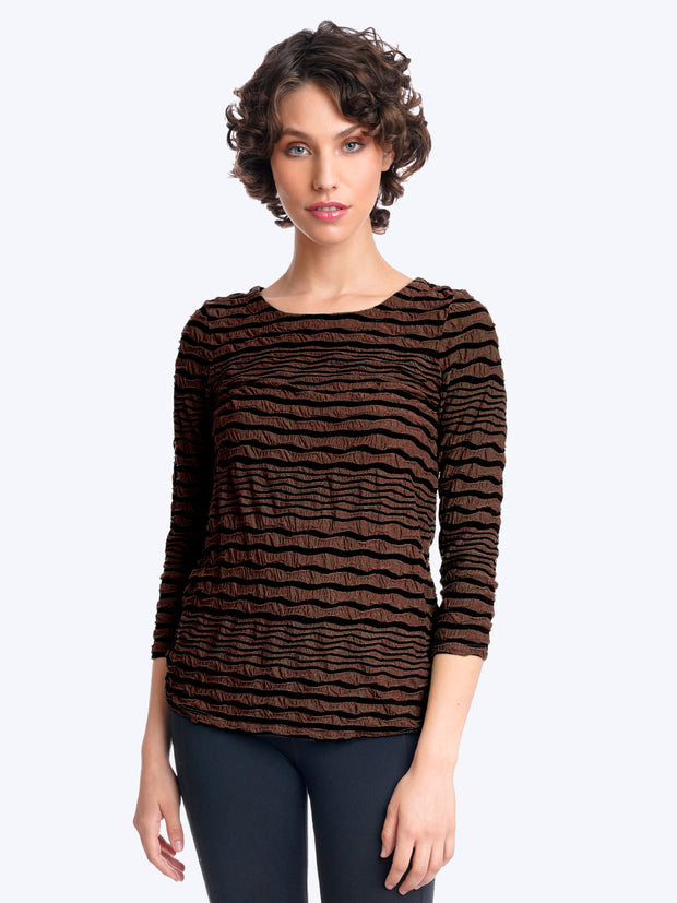 Tianello Stripe Knit Jersey Jacquard "Ballet" TeeExpresso
