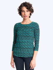 Tianello Stripe Knit Jersey Jacquard "Ballet" Tee-Vera Cruz
