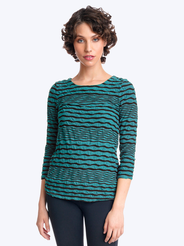 Tianello Stripe Knit Jersey Jacquard "Ballet" Tee-Vera Cruz