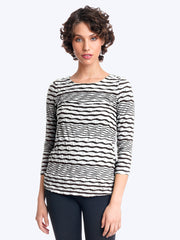 Tianello Stripe Knit Jersey Jacquard "Ballet" Tee-Wash