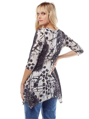 "JAZZ" Print Cotton Burnout Asbury Tunic