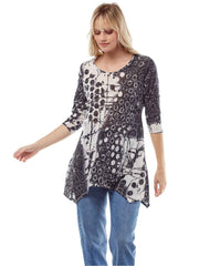 "JAZZ" Print Cotton Burnout Asbury Tunic-WAS