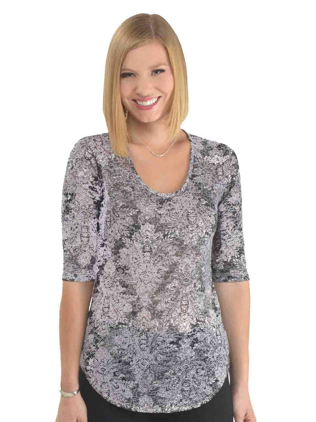 Tianello Mirabelle Cotton Jersey Burnout Koi Tee-Wash