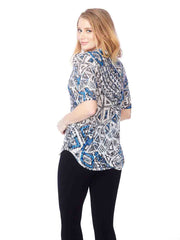 Tianello "Zenon" Printed Cotton Knit Burnout "Koi Tee"-Wash