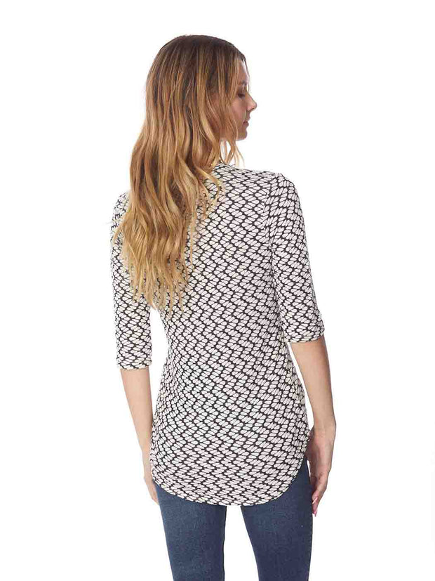 Tianello "Sylvia" Knit Jacquard L.S. "Koi" Tunic-Wash