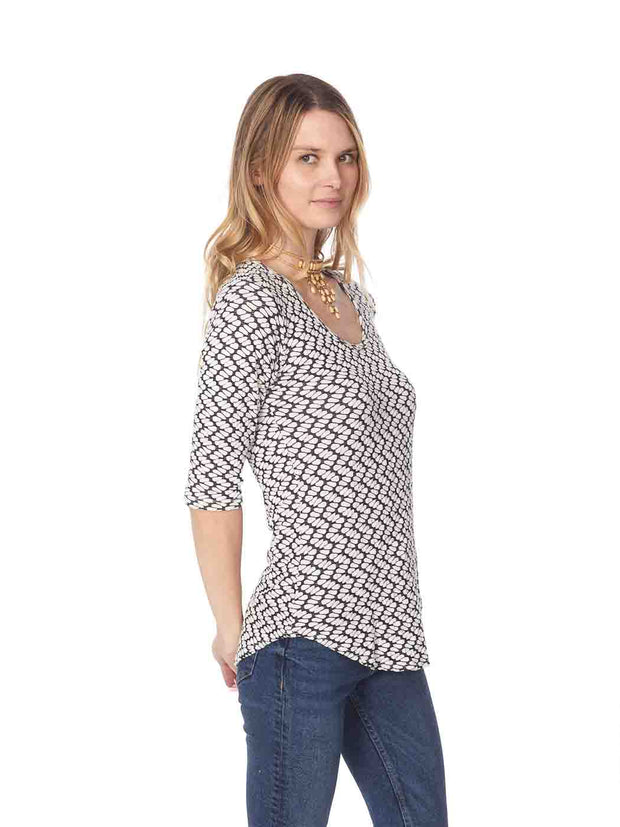 Tianello "Sylvia" Knit Jacquard L.S. "Koi" Tunic-Wash