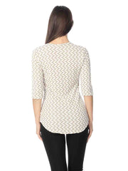 Tianello "Silvia" Taupe Knit Jacquard "Koi" Tunic-Wash