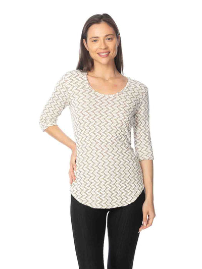 Tianello "Silvia" Taupe Knit Jacquard "Koi" Tunic-Wash