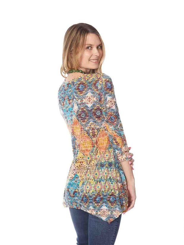 Tianello "Starry Night" Print Cotton Burnout Asbury Tunic (Limited Sizes)-Wash