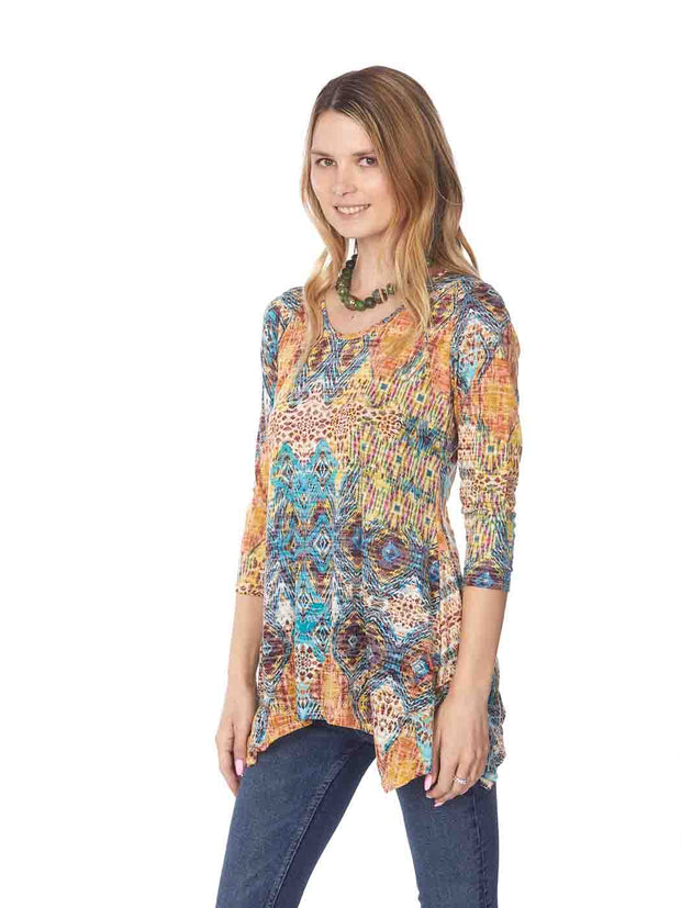 Tianello "Starry Night" Print Cotton Burnout Asbury Tunic (Limited Sizes)-Wash