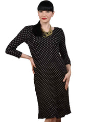 "HoneyComb" Knit Jacquard Ballet Dress-Black