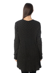 Tianello Knit Jersey Jacquard "Honey Comb  Palmia Flow Jacket-Black