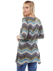 Tianello "Then" Print Cotton Burnout Asbury Tunic