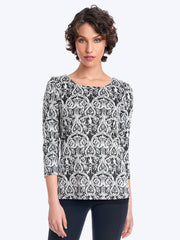 Tianello "Tixati" Knit Jersey Jacquard "Ballet" Tee-Wash