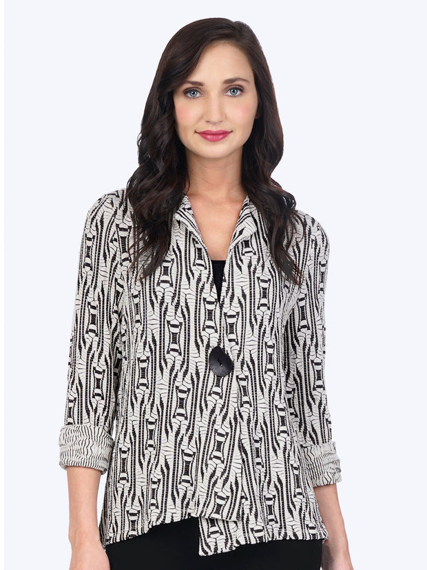 Tianello Ukah Knit Jacquard "Tobie" Jacket-Wash