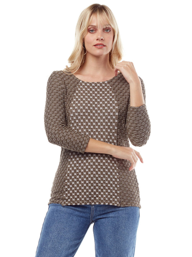 Tianello "Lemore" Knit Jersey Ballet Tee-Moss