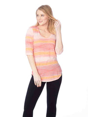 Tianello "Winslow" Printed Cotton Knit Burnout "Koi Tee"-Wash