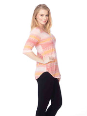Tianello "Winslow" Printed Cotton Knit Burnout "Koi Tee"-Wash