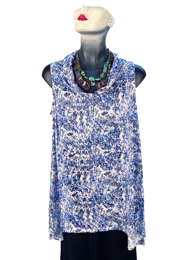 "Zona" Cotton Knit Burnout Briata Cowl Tunic